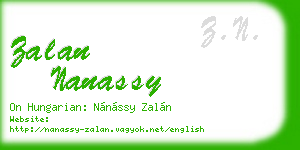 zalan nanassy business card